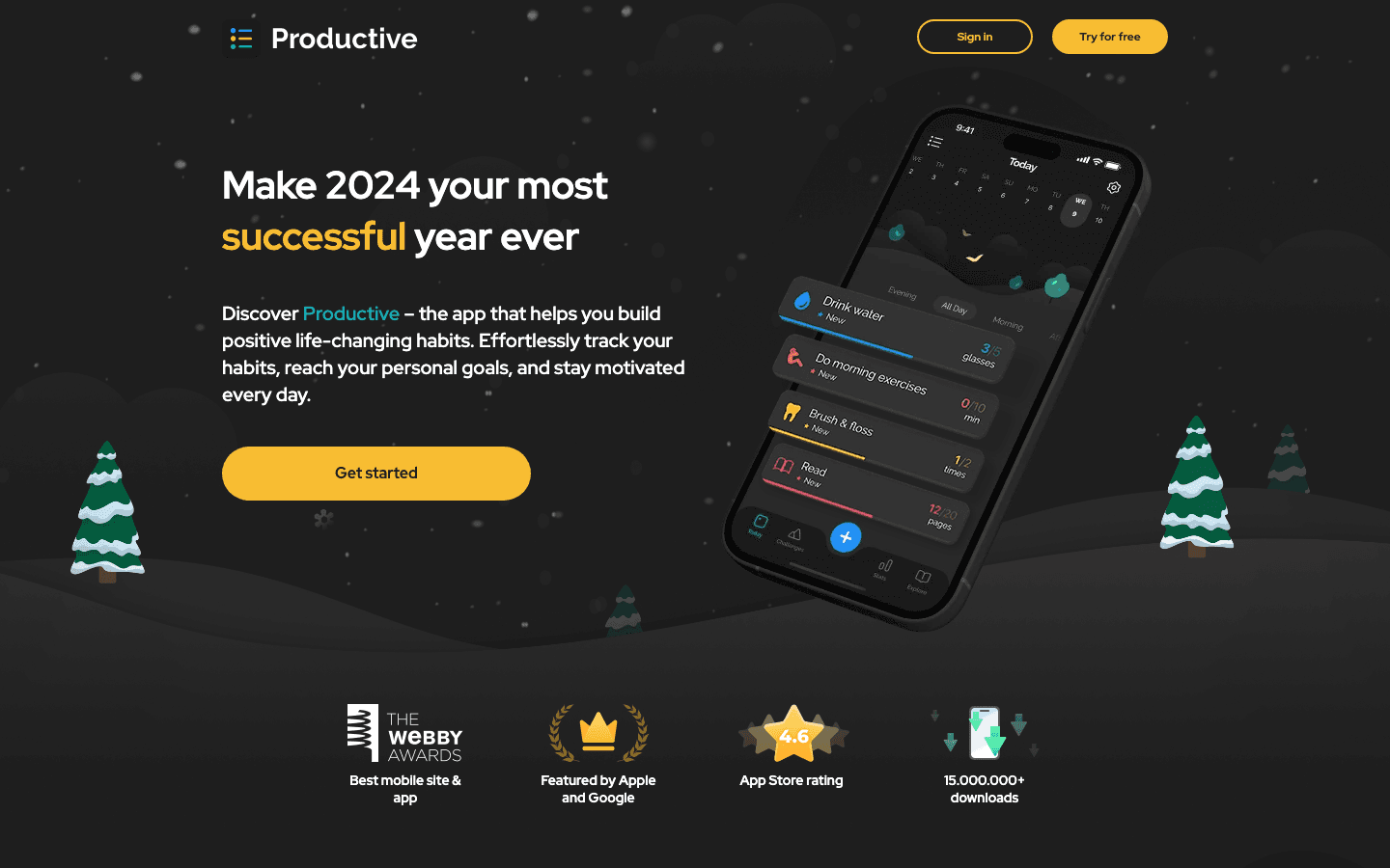 Productive habit tracker app