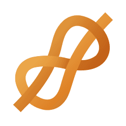 A creative, intertwined orange infinity symbol representing InspireXP Design Studio’s commitment to delivering out-of-the-box solutions.