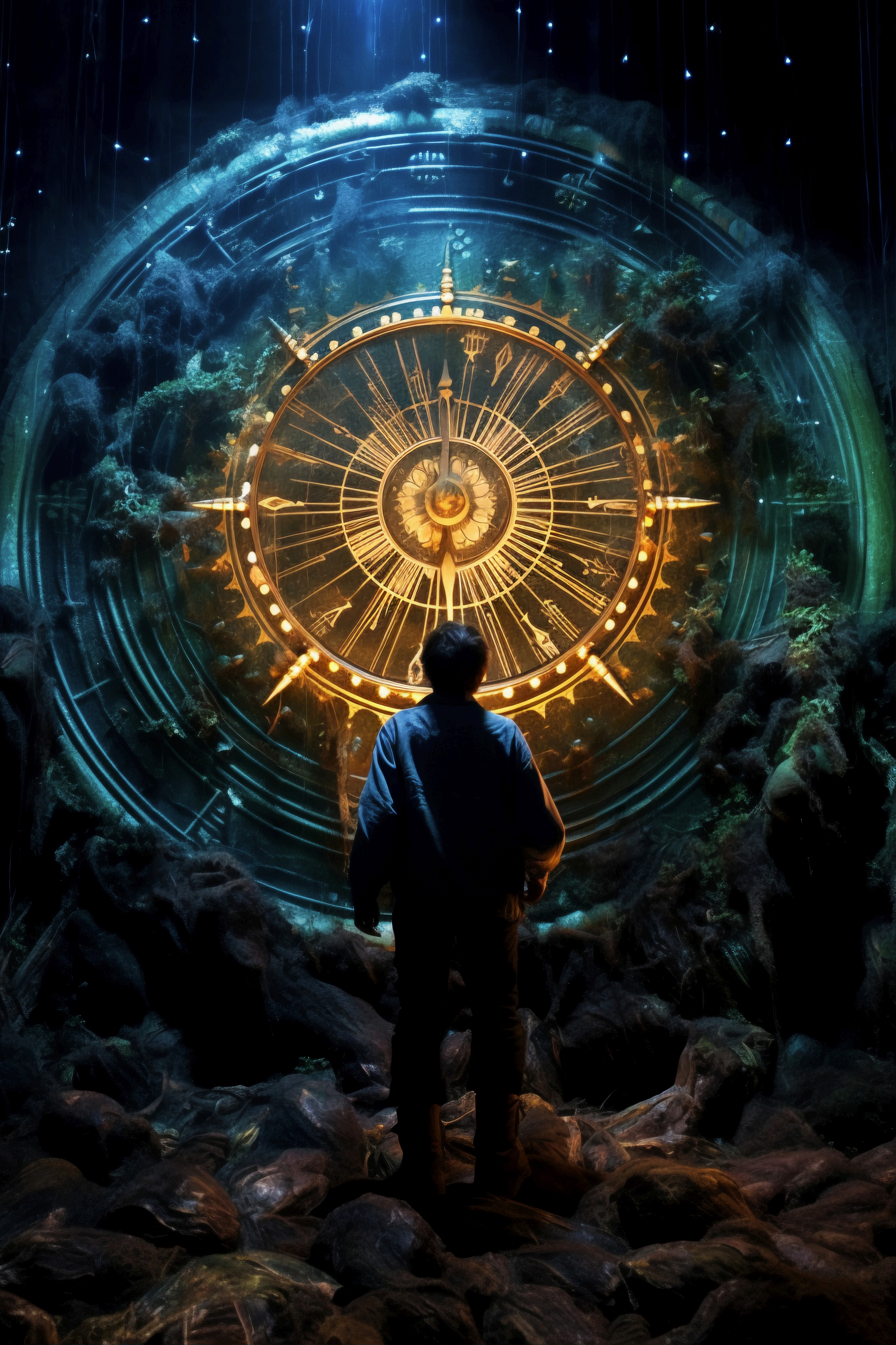 A close-up view of dark green leaves, creating a lush, textured background with subtle variations in color.