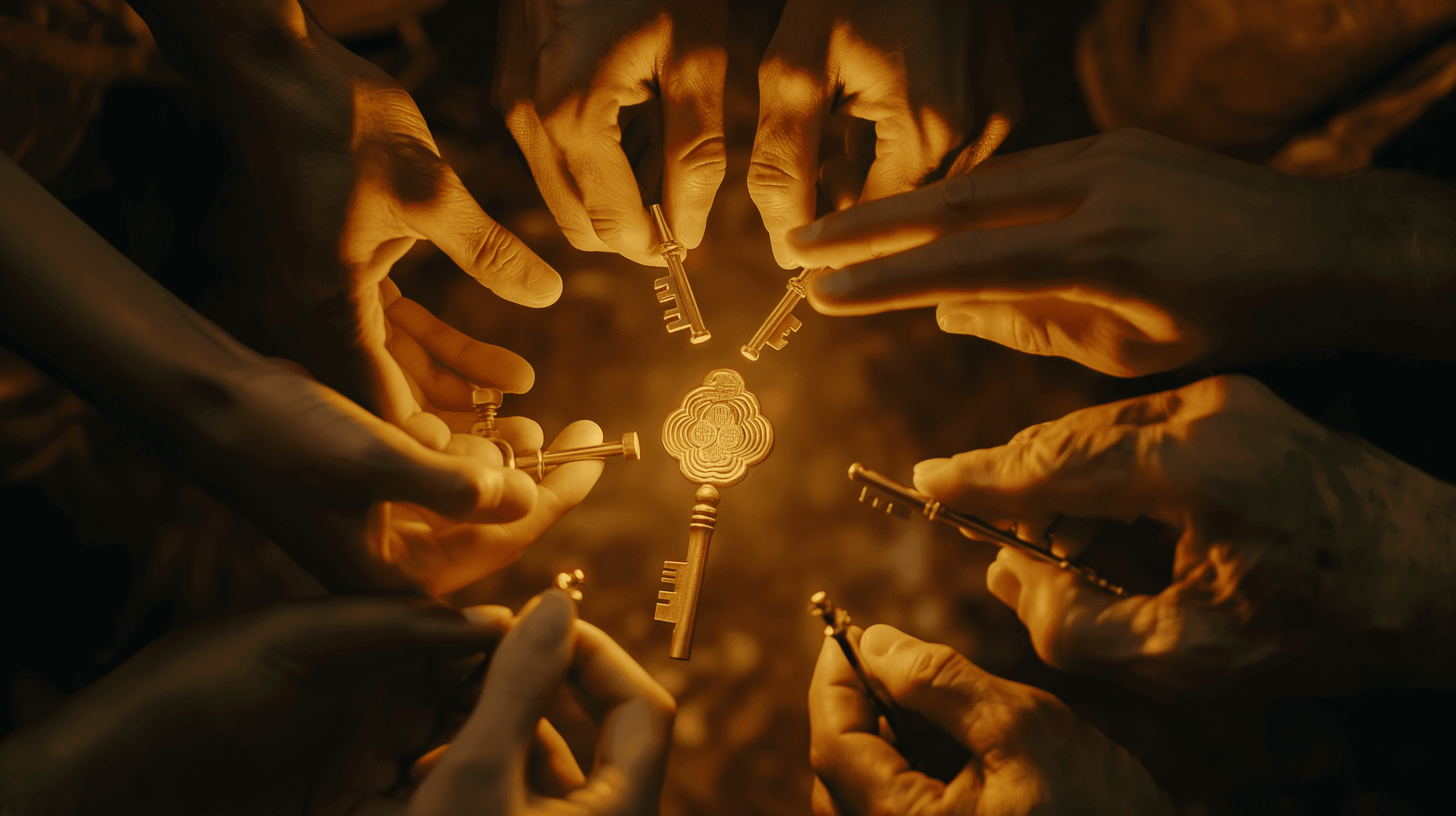 A young person with curly hair smiles at the camera while sitting in front of a laptop against a dark background.