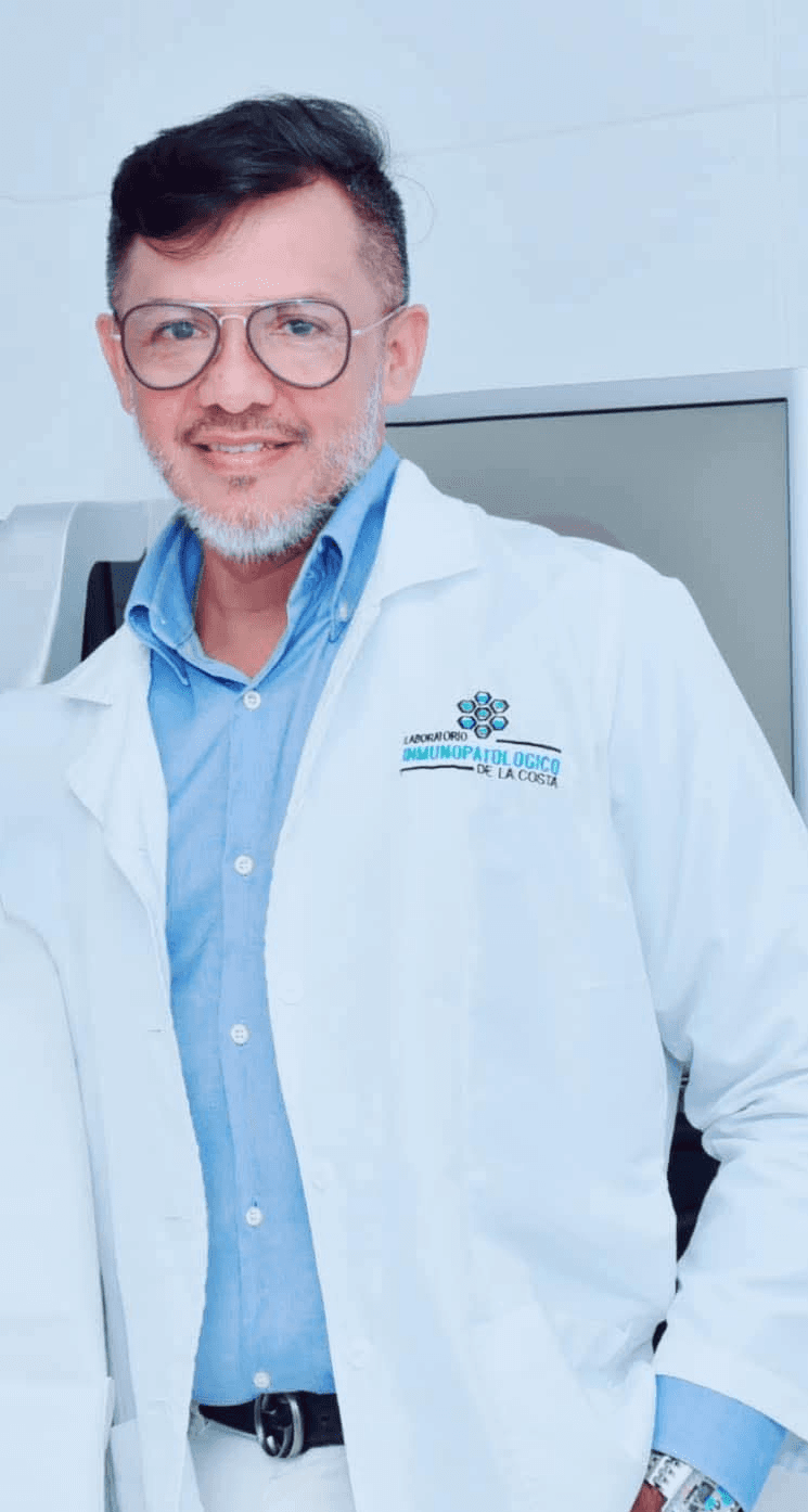 Lab technician kept a small chemical bottle in a stand