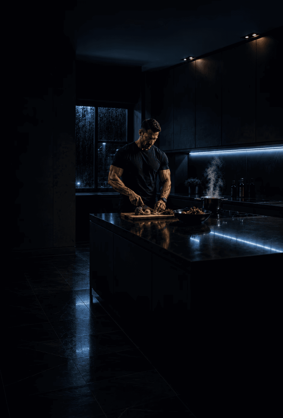 Man cutting vegetables to maintain a healthy diet