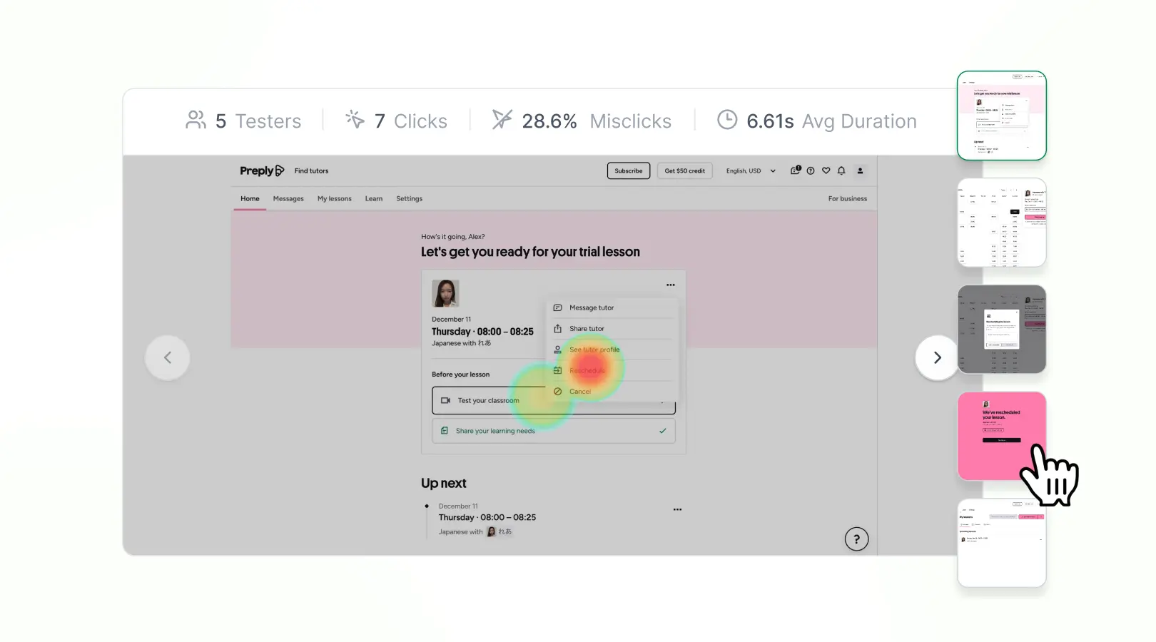 The image contains an iimage of an app interface which tracks the heatmaps of the participants and some relevant metrics.