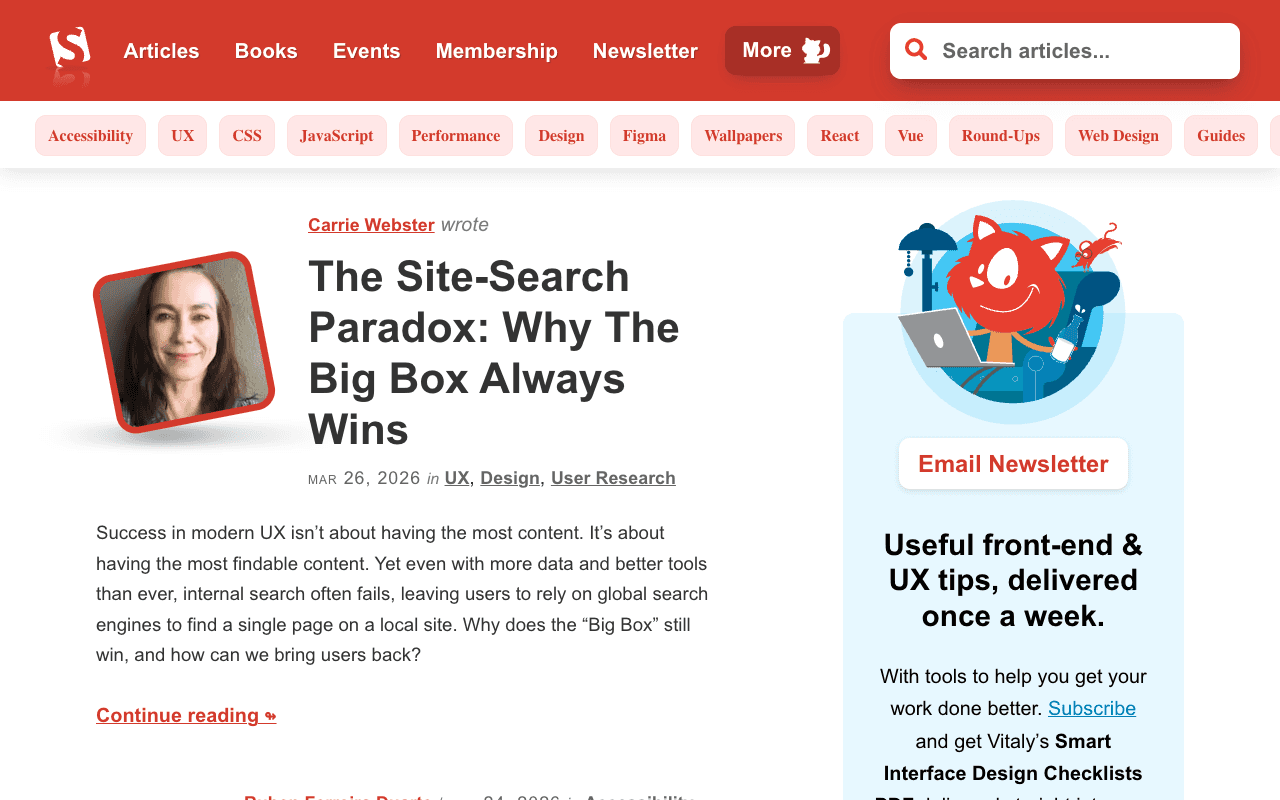 Smashing Magazine екранна снимка