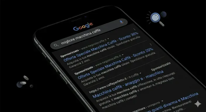 Illustrazione di come si visualizza una sponsorizzata google