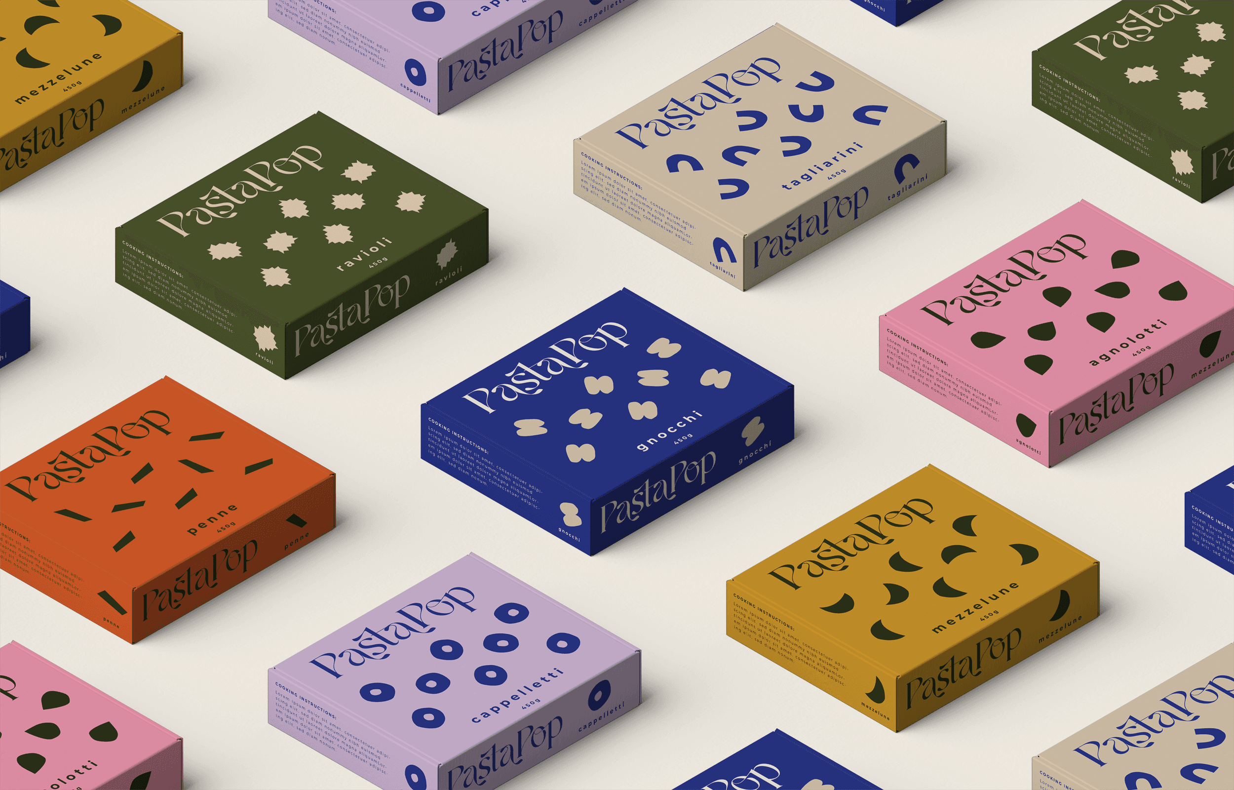 Minimalist and colourful packaging with bold vector illustrations