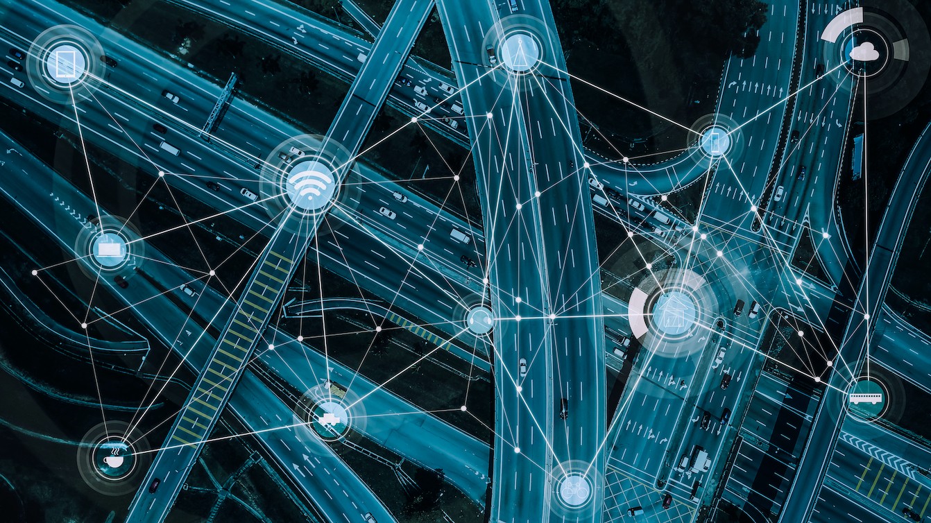 Trucking technology connecting trucks on road