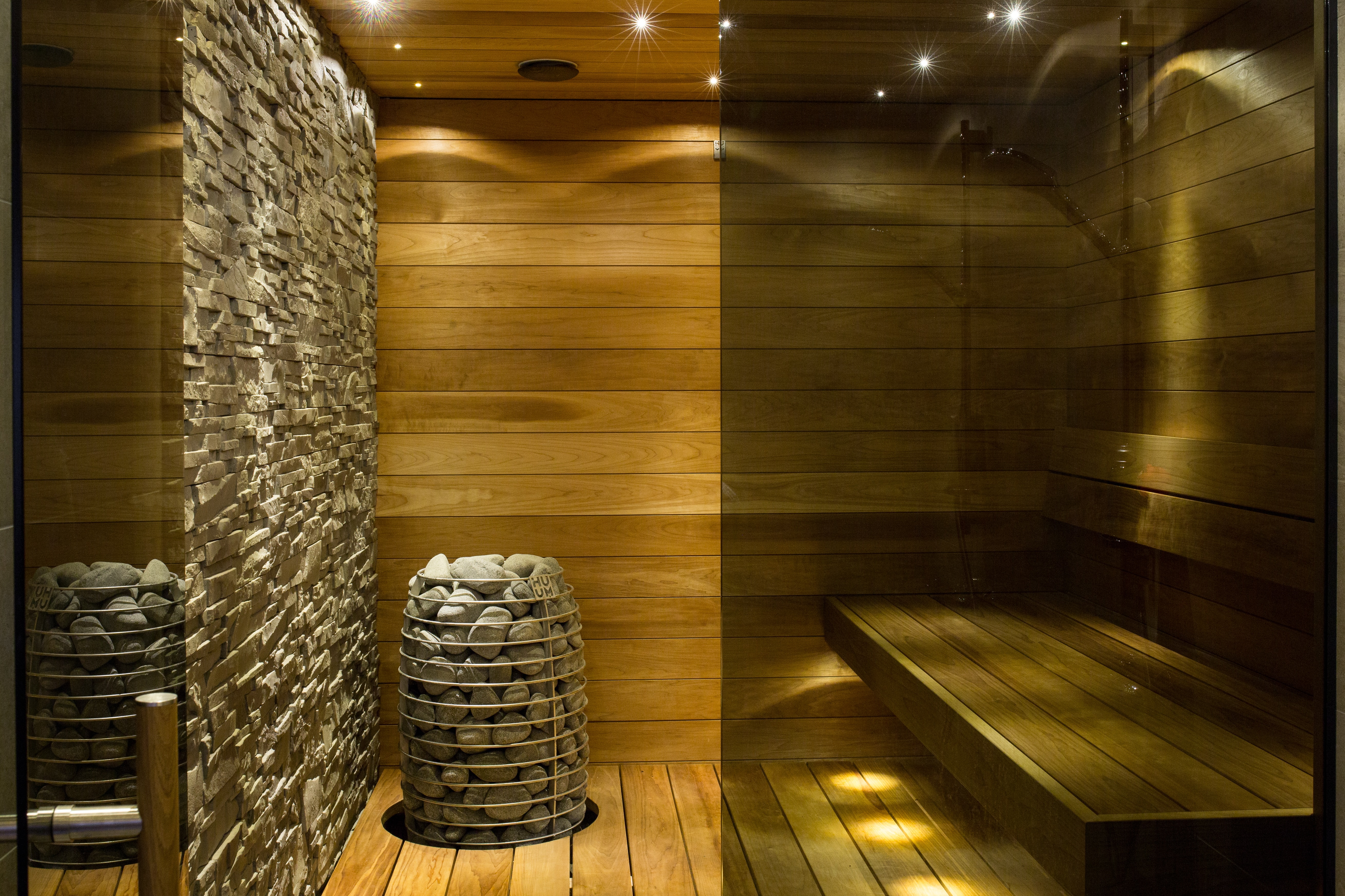 luxury close up look at our sauna