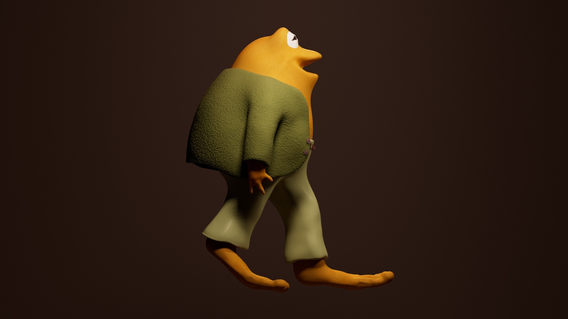  3D model of Toad from Frog and Toad, the children's book series by Arnold Lobel (created using Zbrush)