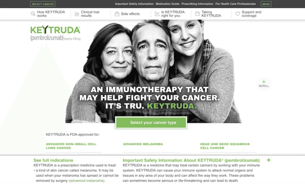website with black and white photo