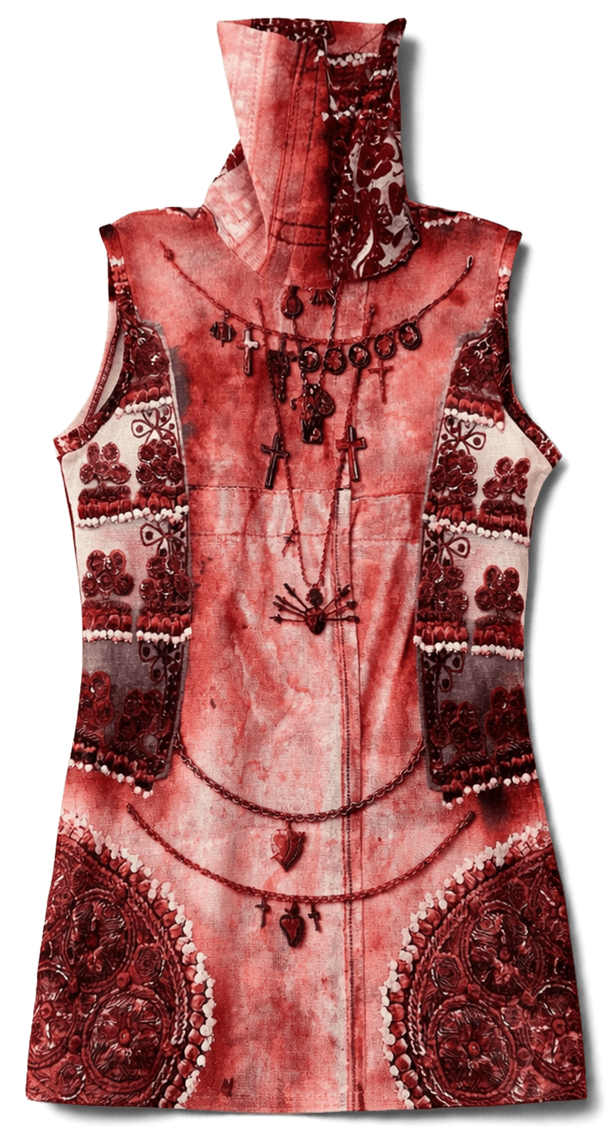 Red Trompe L'Oeil Tank Top
