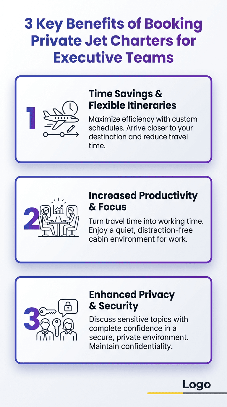 3 key benefits of private jet charters for executive teams: time savings, productivity, and cost efficiency
