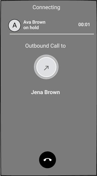 Connecting — caller held automatically