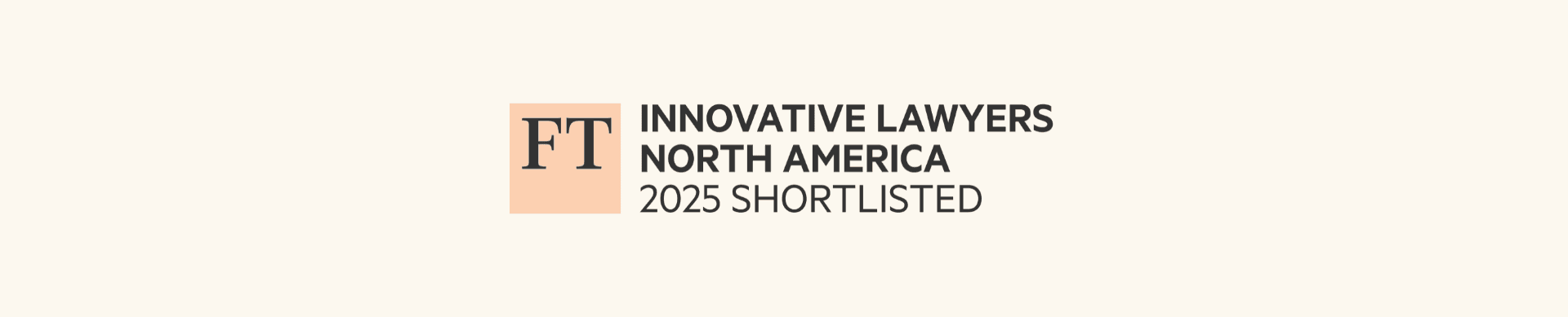 Financial Times Innovative Lawyers North America 2025 Shortlisted Greaphic