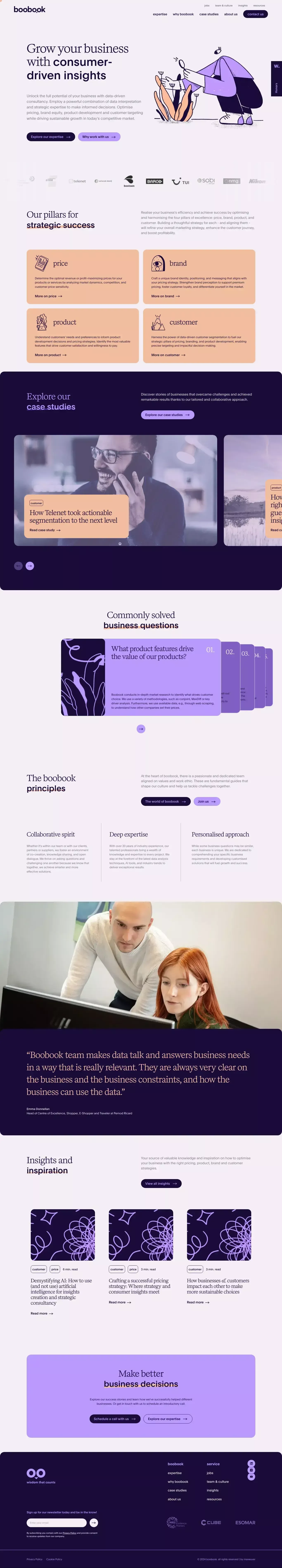Empower Your Business landing page screenshot showcasing Marketing design