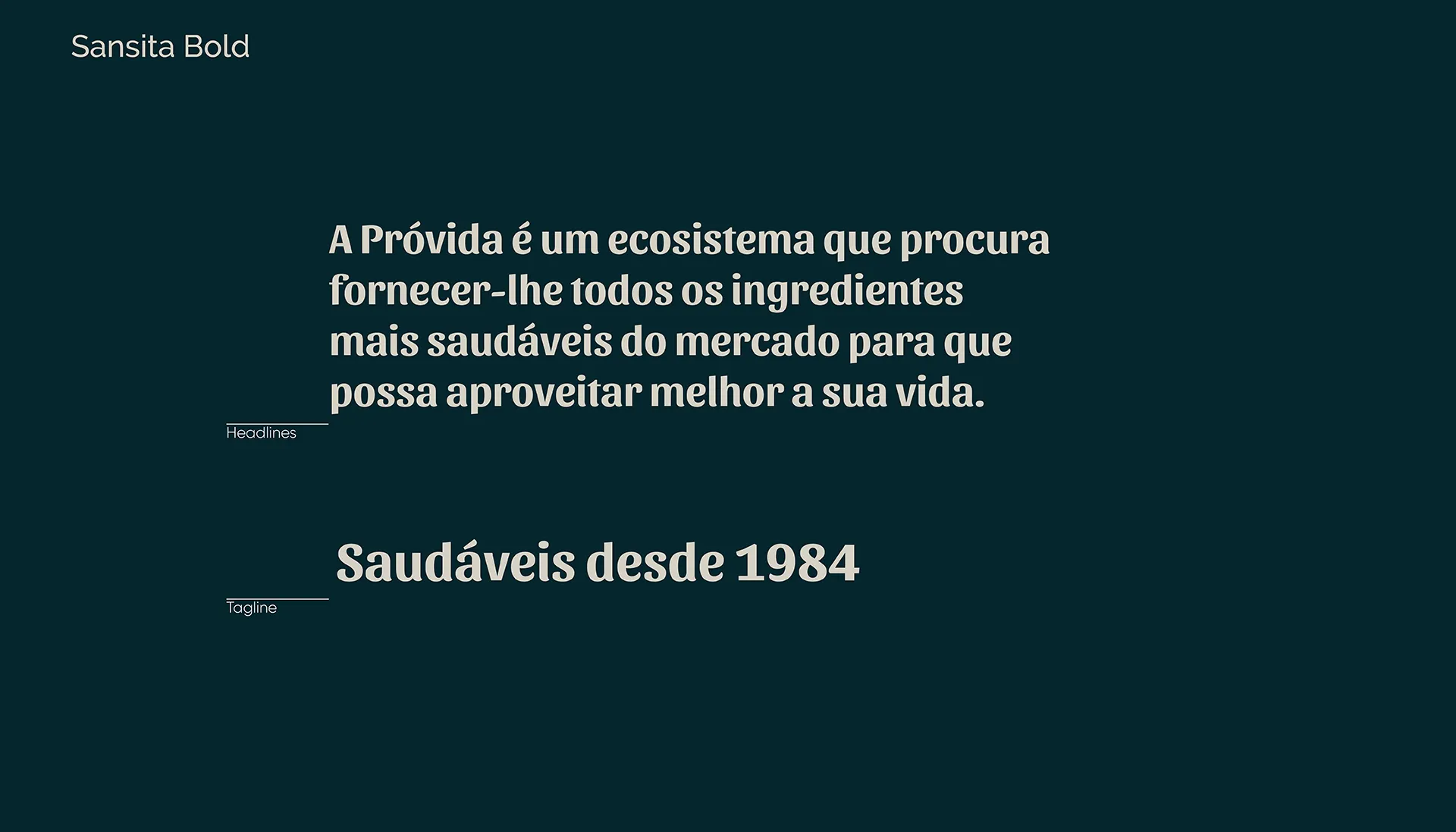 PróVida rebrand primary typography Sansita hierarchy 1