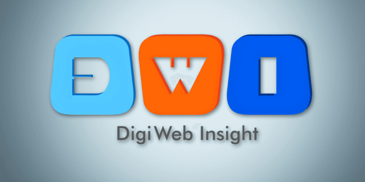 the DigiWeb Insight logo with a combination of blue, orange, and blue letters, representing integrated digital marketing services.