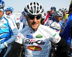 A photo of Maurizio getting ready for triathlon