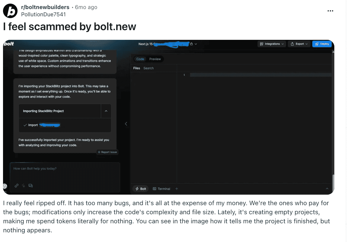 bolt challenges Frequent bugs and system downtime