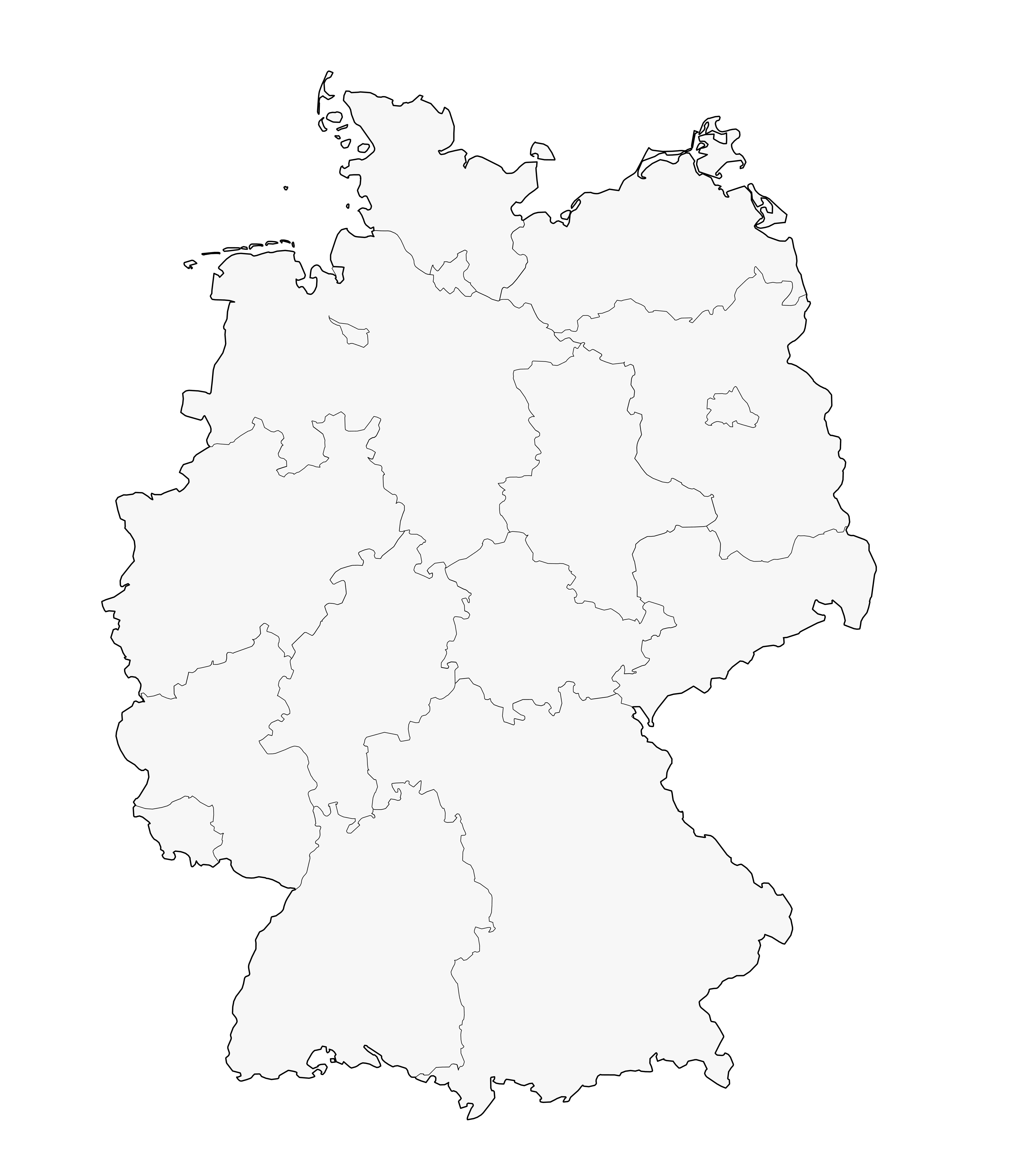 Deutschland Karte: Umriss der Bundesländer