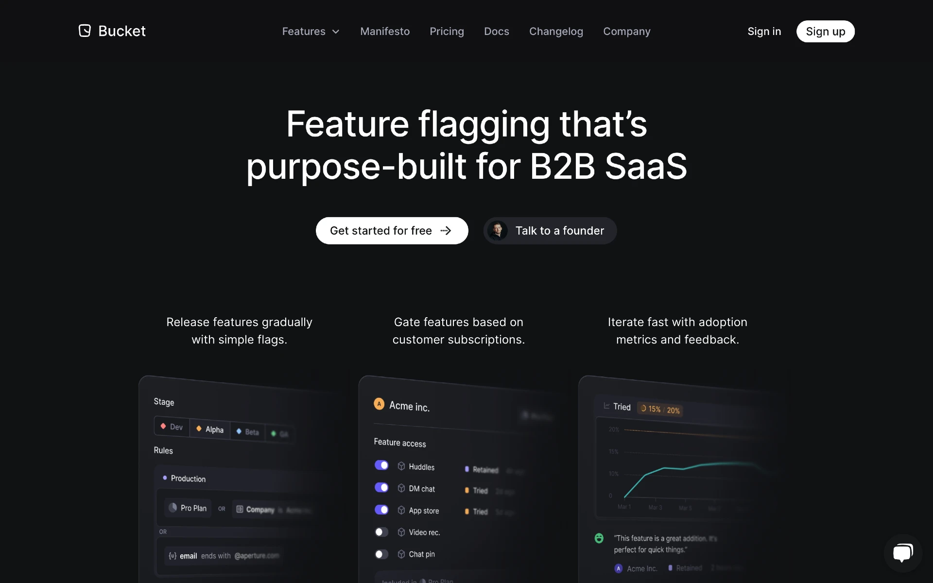 A SaaS landing page hero example