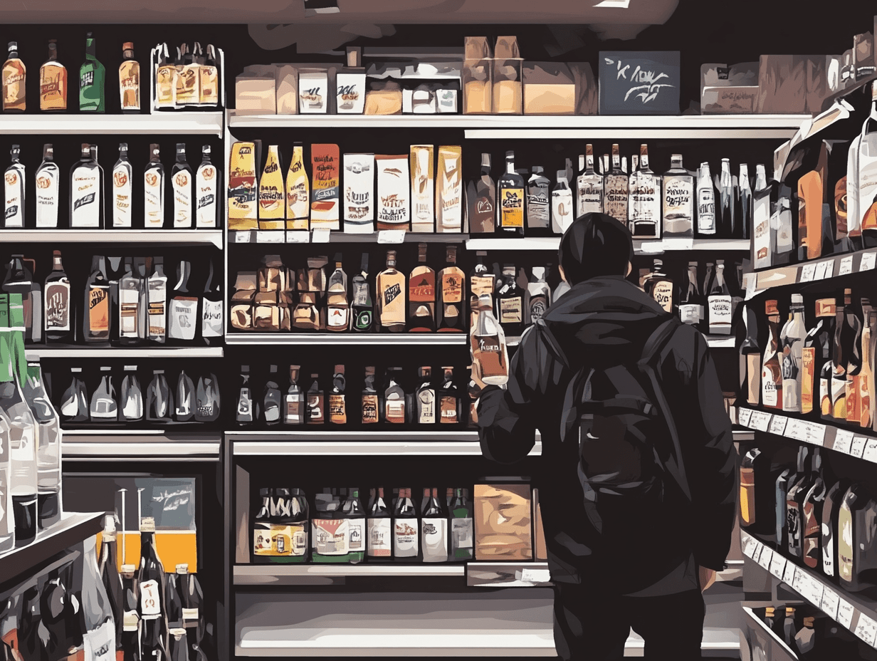 Picture of shopper buying alcohol