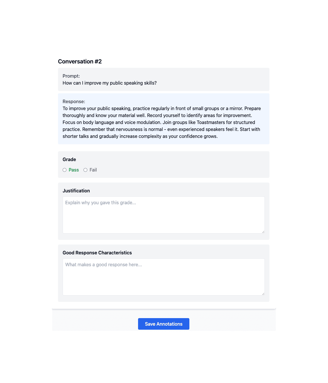 a simple annotation UI for a RAG use-case