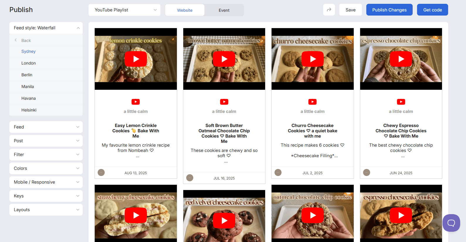 stylize your youtube playlist feed