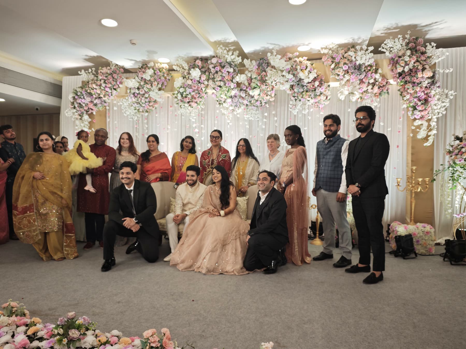 Wedding venue decorated with flowers