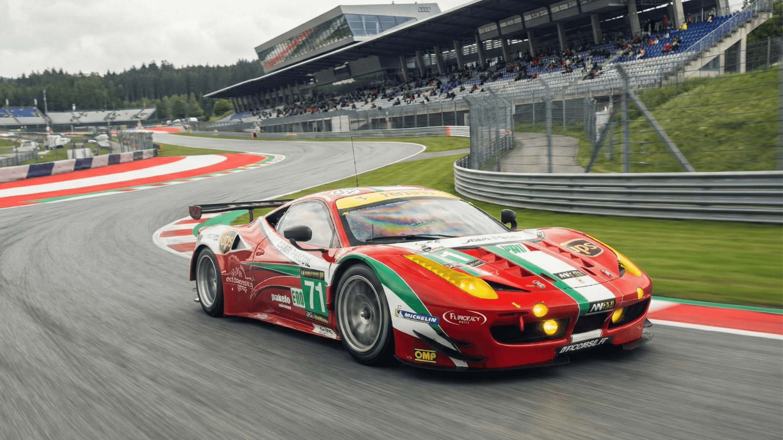 Ferrari 458 GTE driving on the track