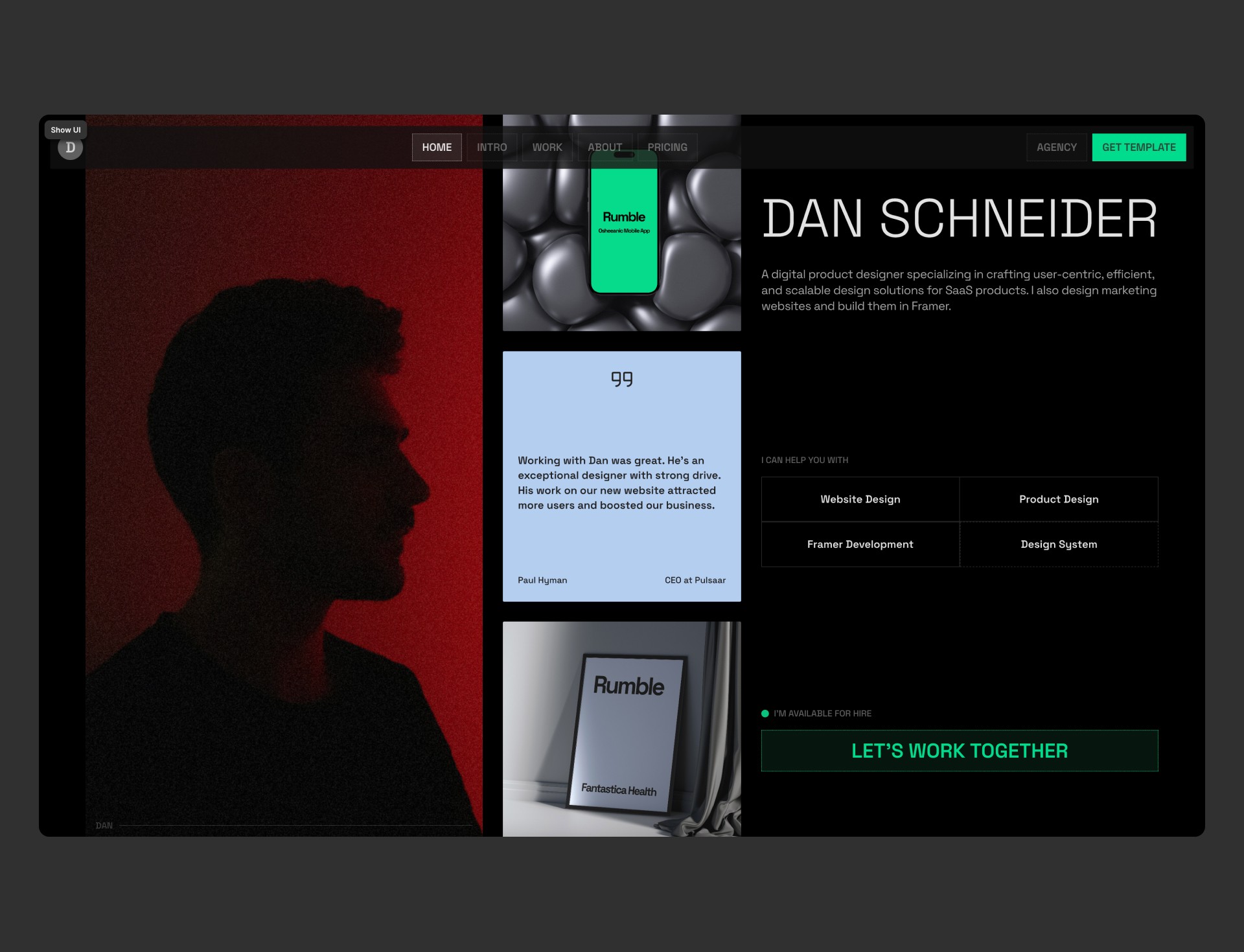 Rumble personal page screenshot