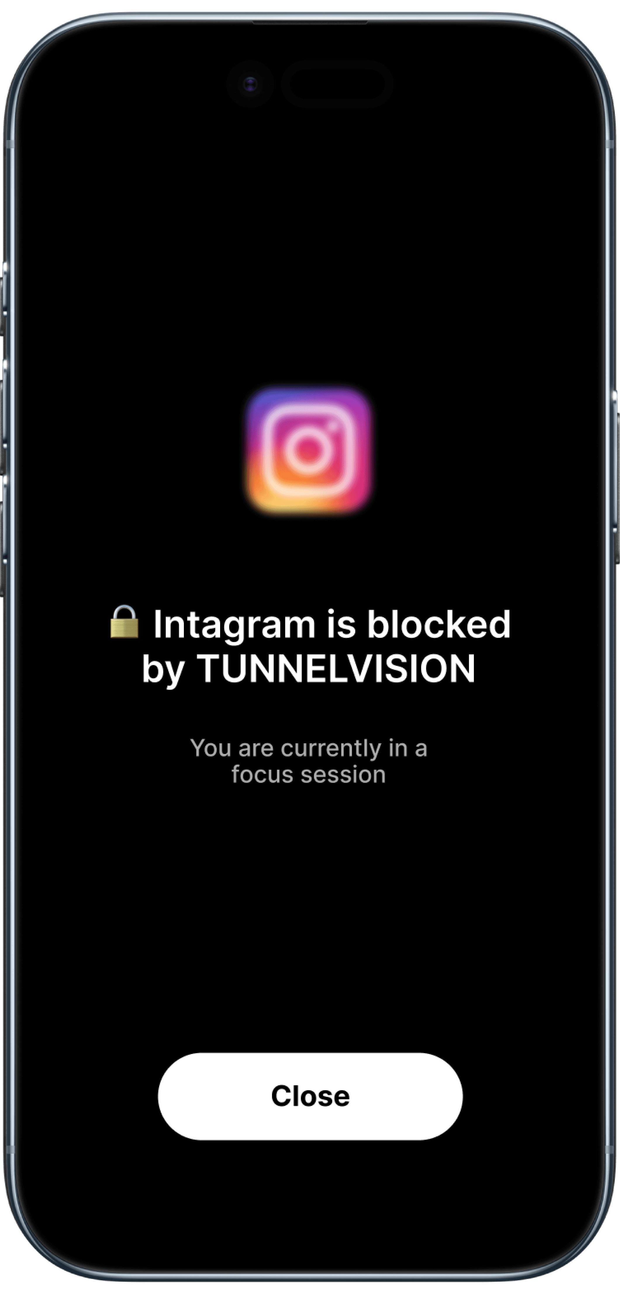 TunnelVision app blocking feature preventing distractions
