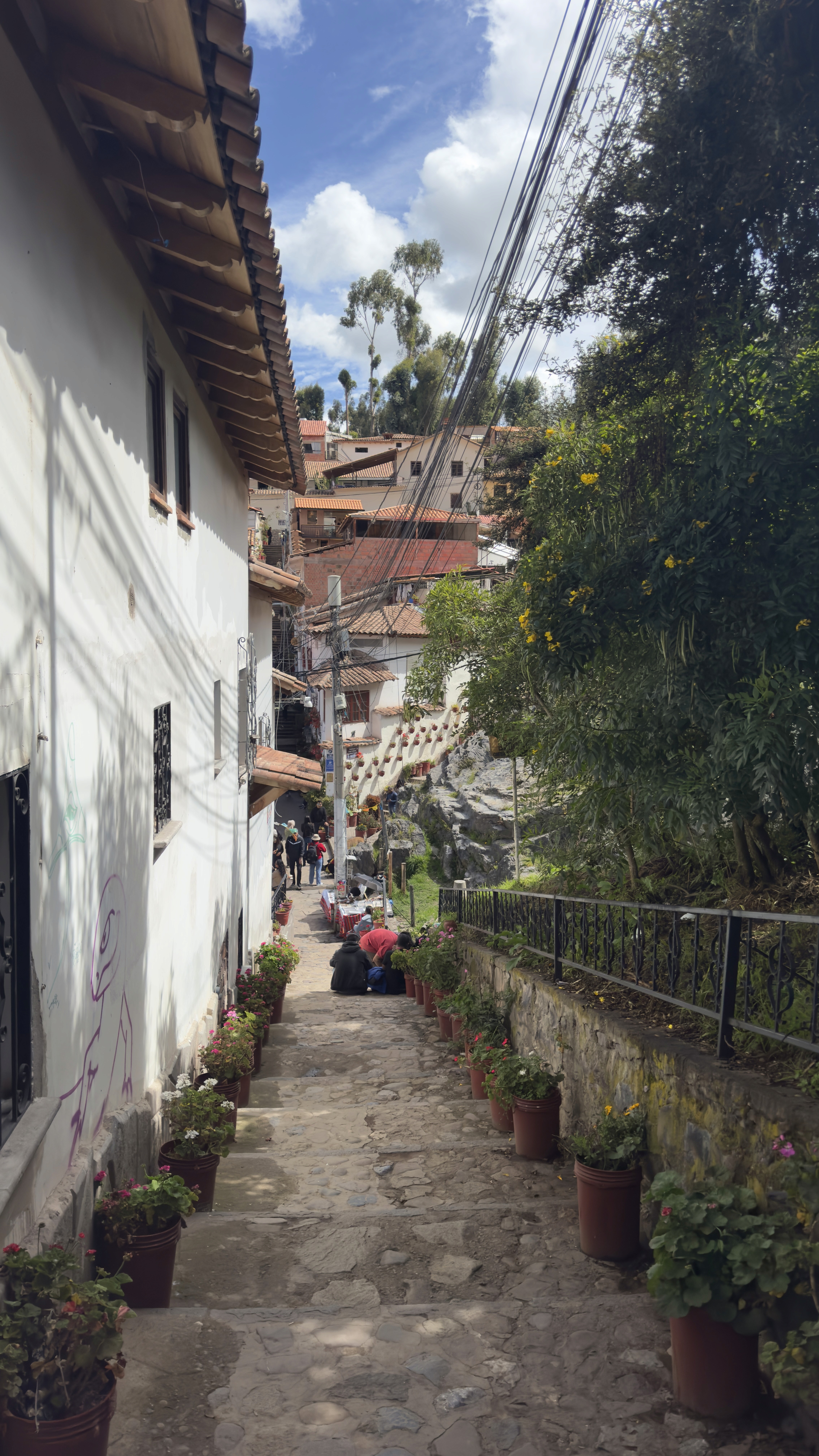 Petite rue fleurie à Cusco