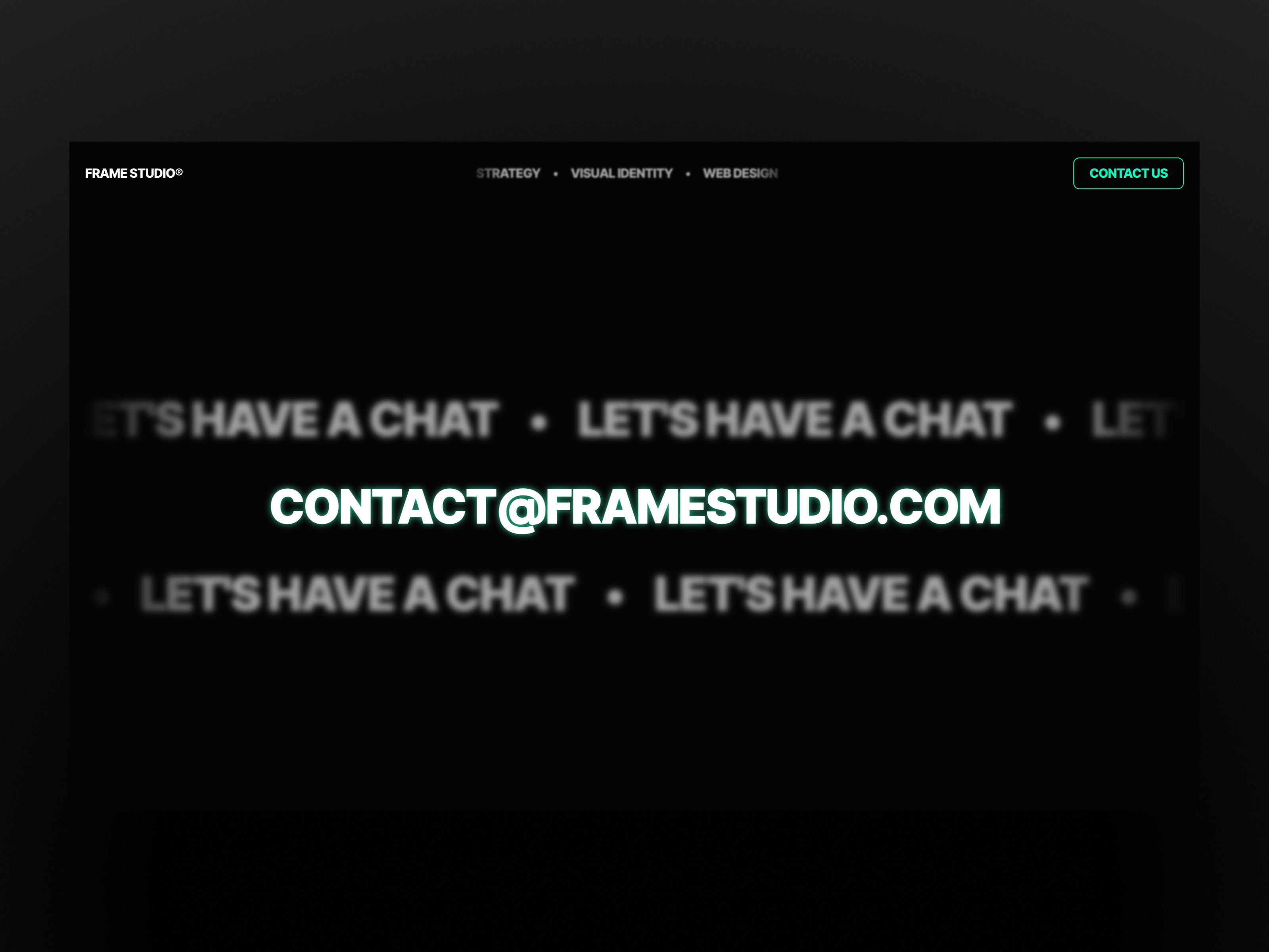 Frame Studio Framer agency template contact page