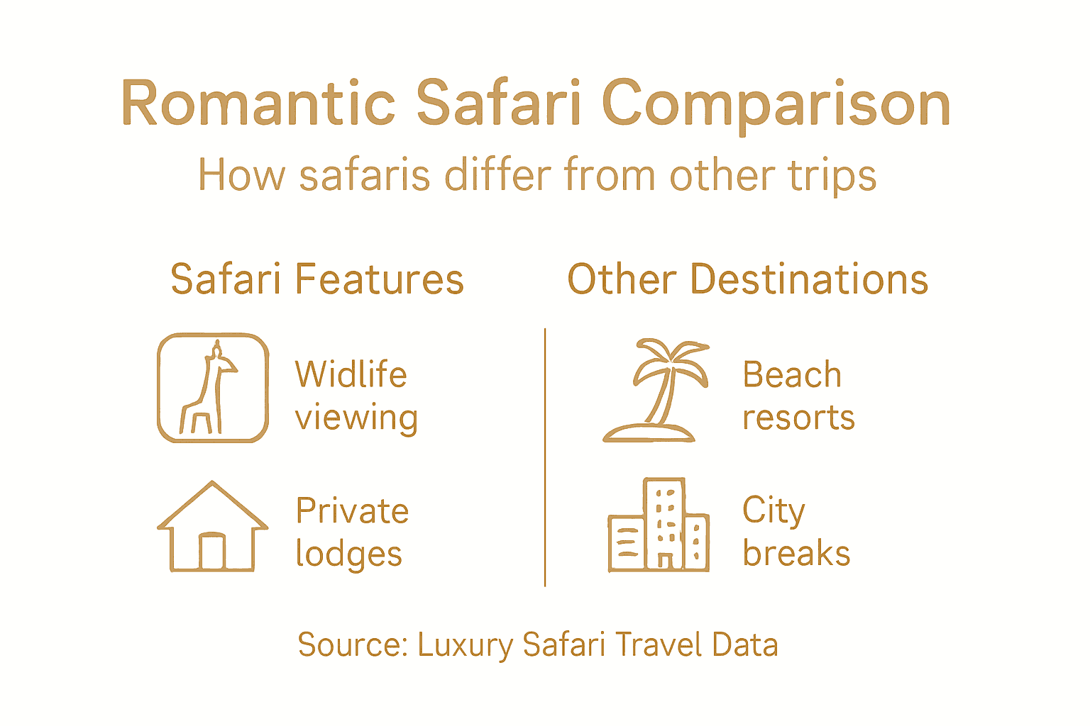 Infographic comparing romantic safaris and alternatives