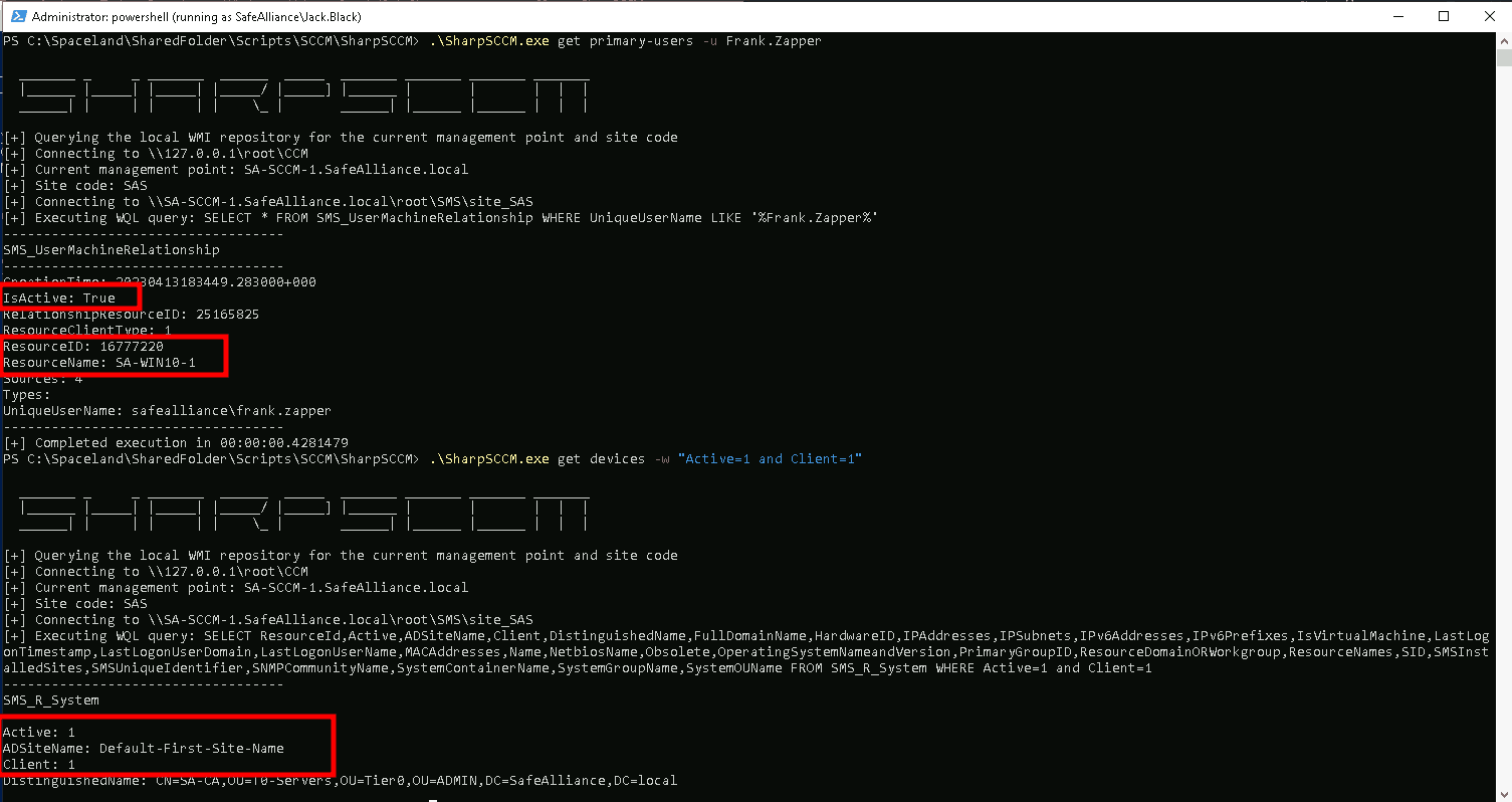 SCCM Lateral Movement Step 2: Chose target device