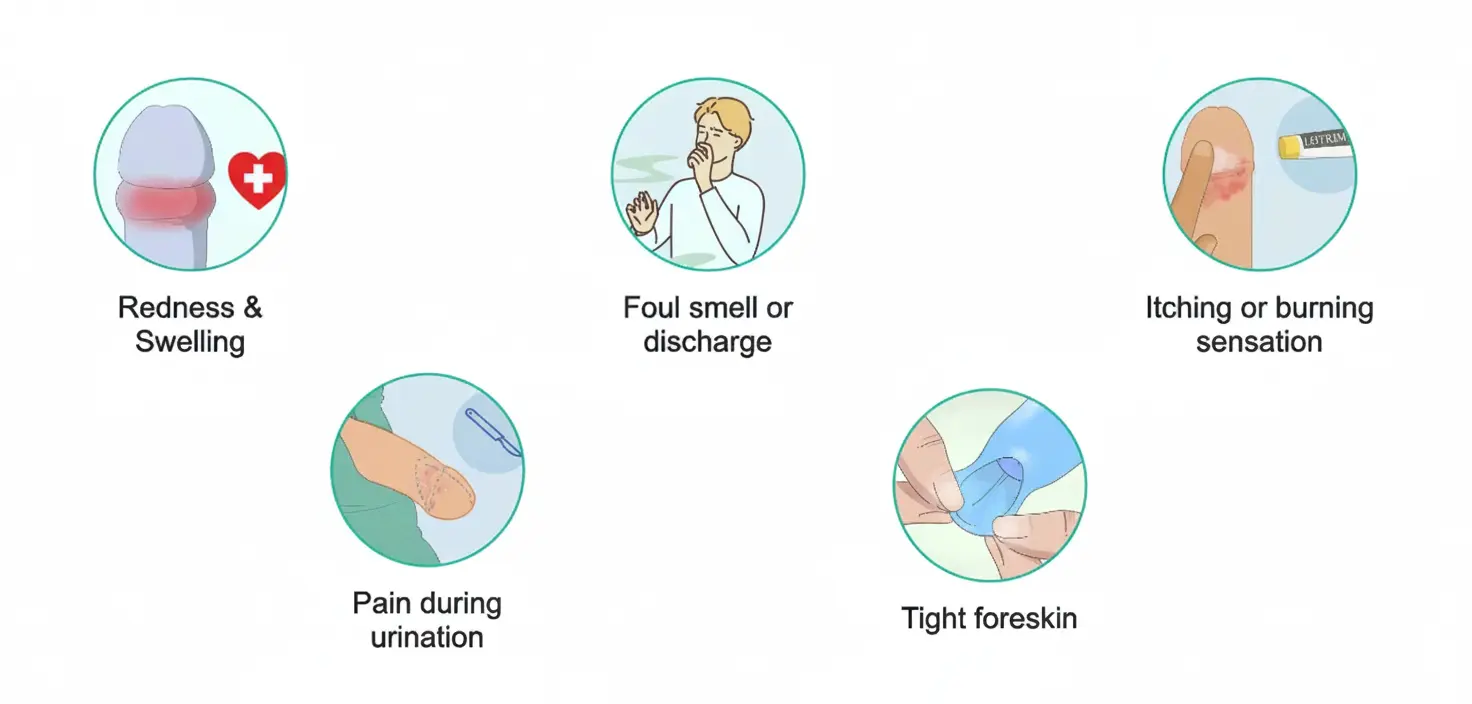 Symptoms of phimosis tight foreskin