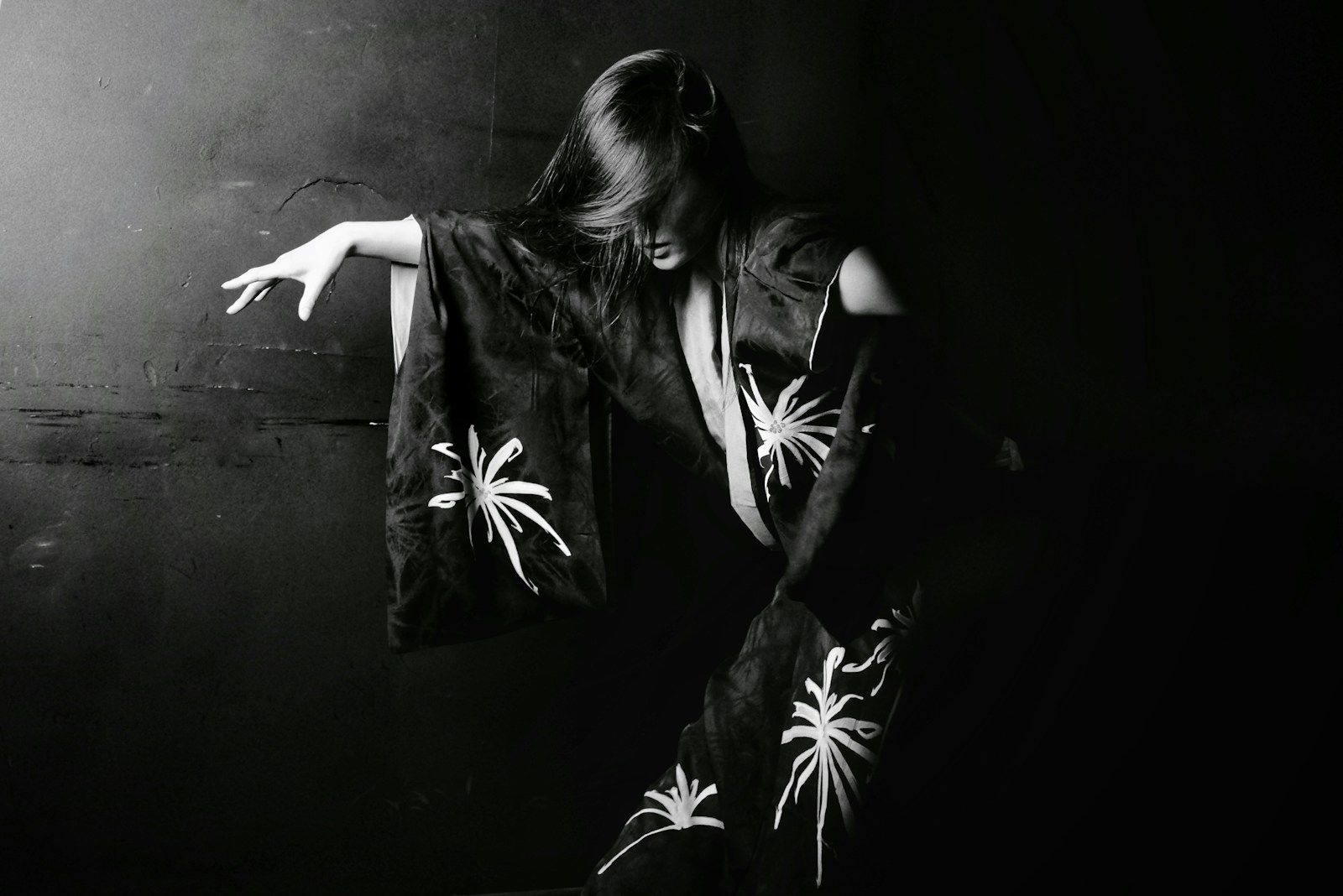 Reference photograph of a flowing Japanese-style garment
