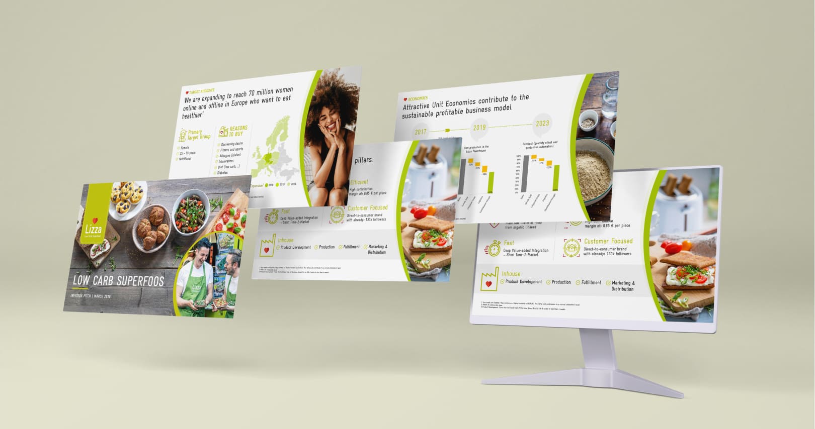 Modern product showcase with branding visuals