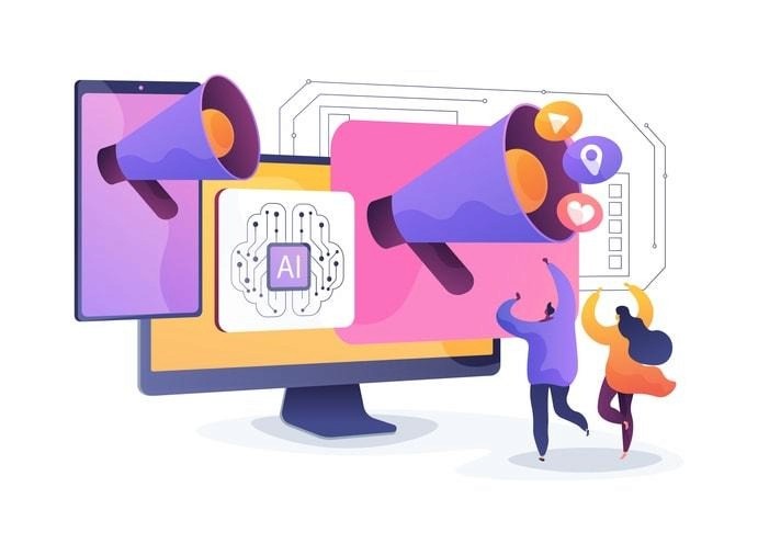 An illustration depicting the role of AI in digital marketing strategies.