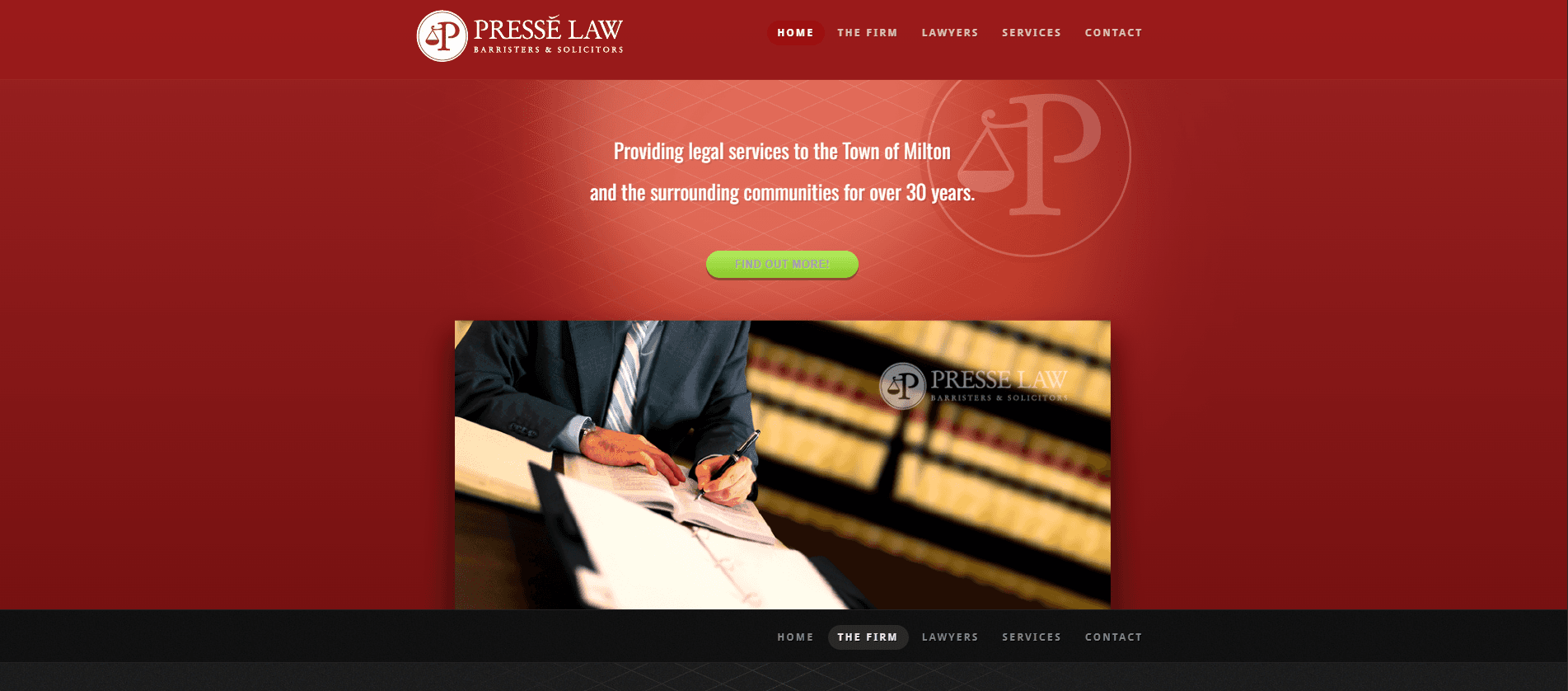 Halton Hills web redesign before - original lawyer website by DAWebDesigns