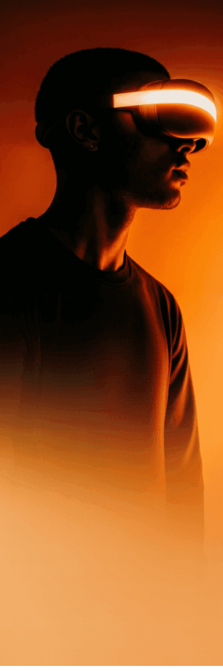 A MAN WITH ORANGE BACKGROUN