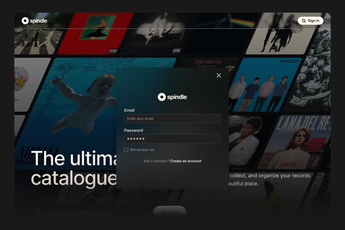 Screenshot use sign in modal (lastest iteration)