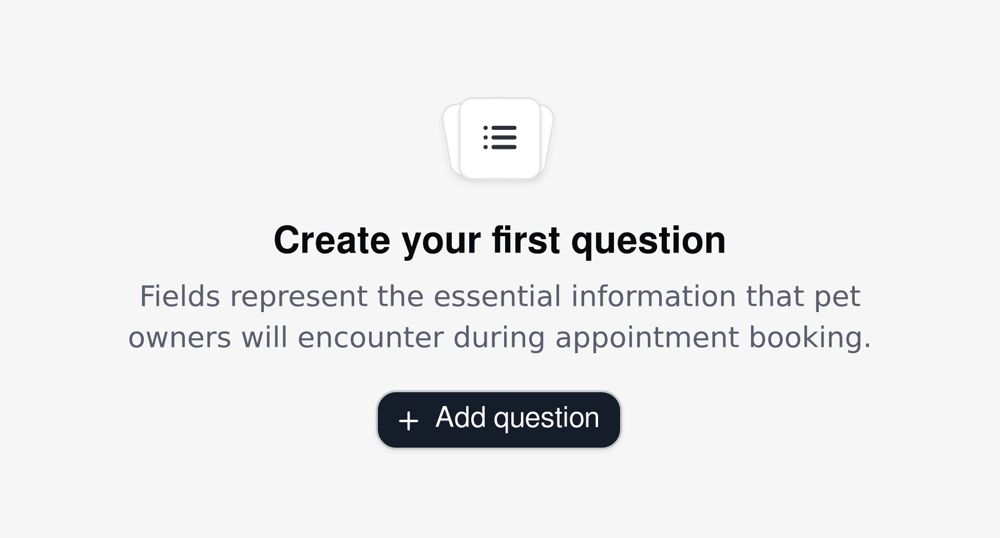 Create form template interface adapted for veterinary clinics, with fields for pet and client information.