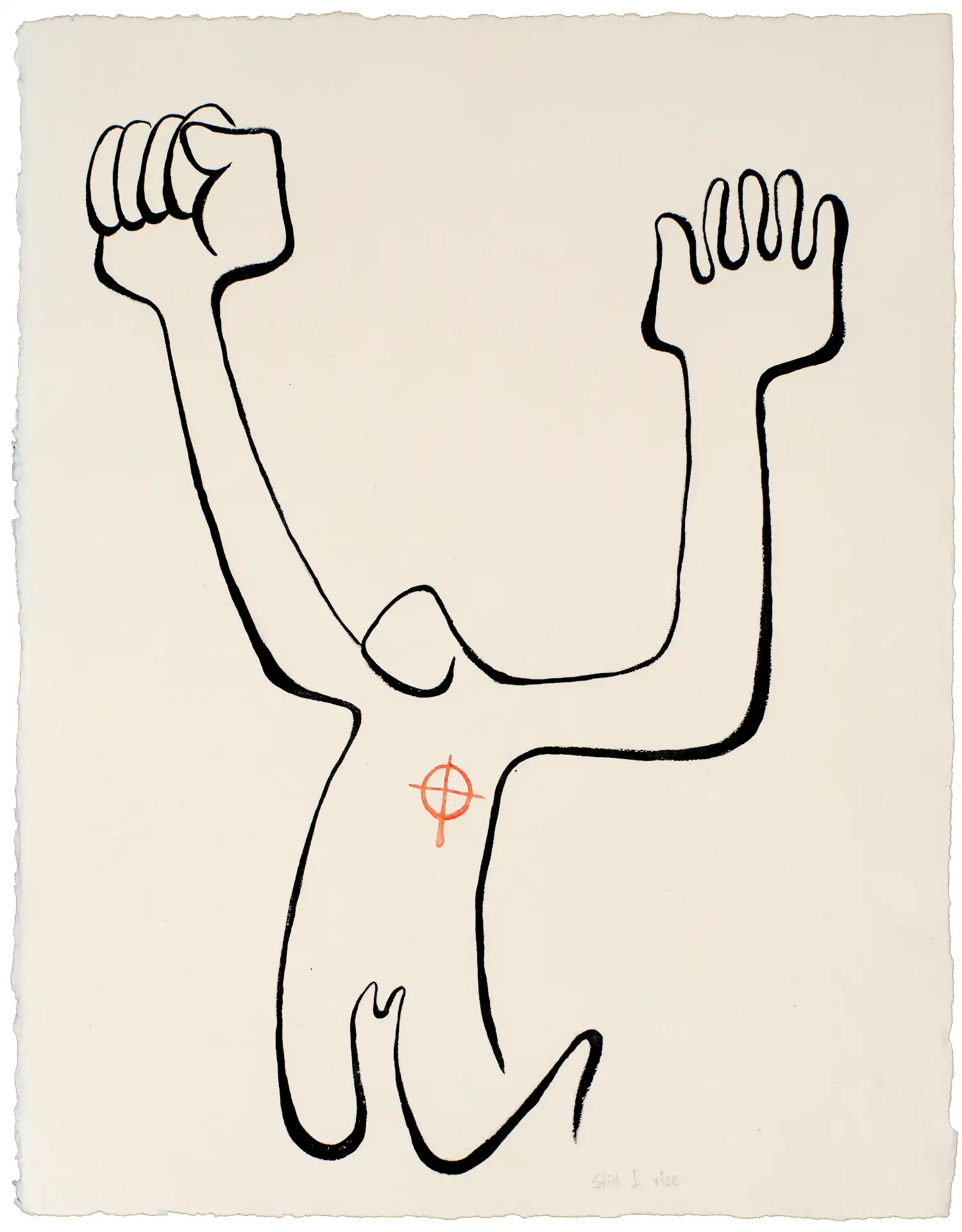 Still I Rise c. 2017, acrylic ink on
paper, 18 x 24 inches