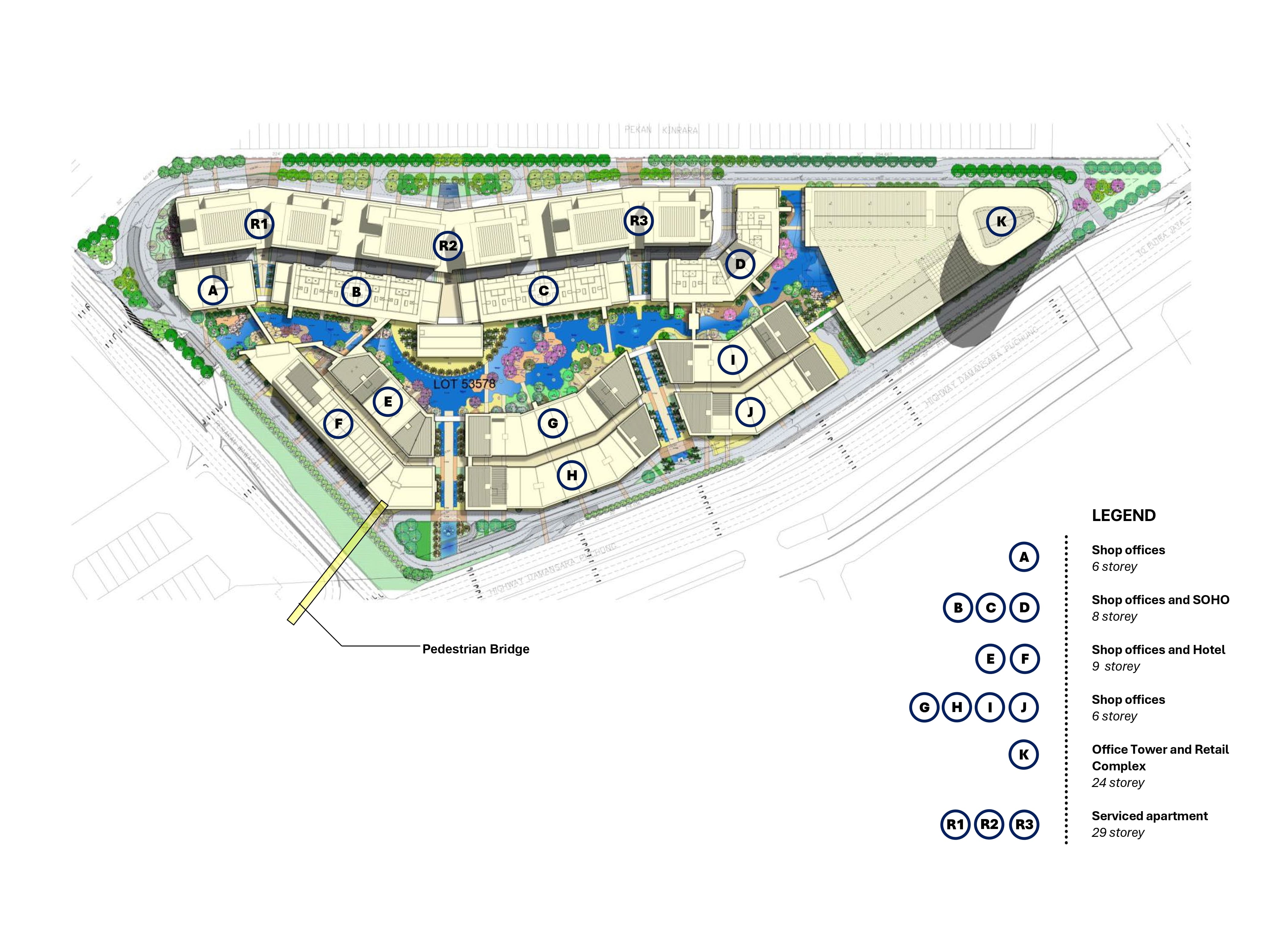 Concept sketches of Setia Walk project by Asima Architects