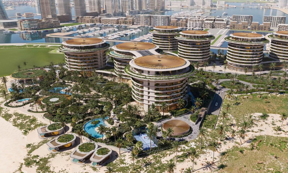 New Marina Bay Towers in Dubai, featuring The Residences at Dubai Beach Edition, showcasing modern architecture and luxury living.