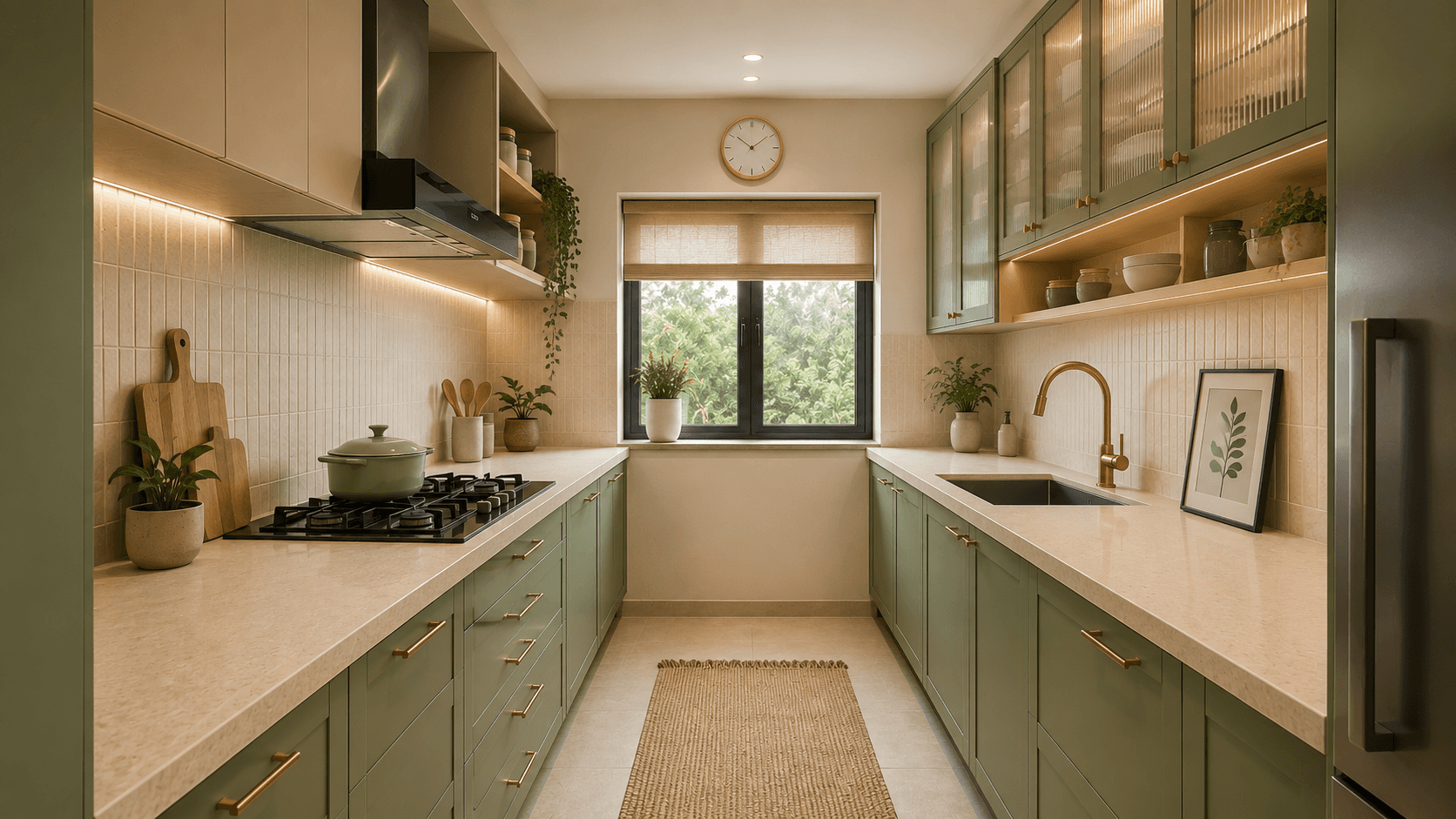 Green and Beige Laminate