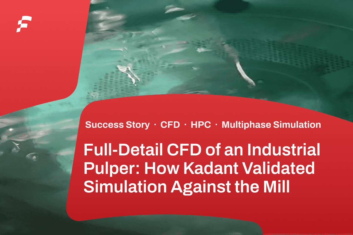 A digital representation of airflow over a large billboard structure in a CFD simulation.