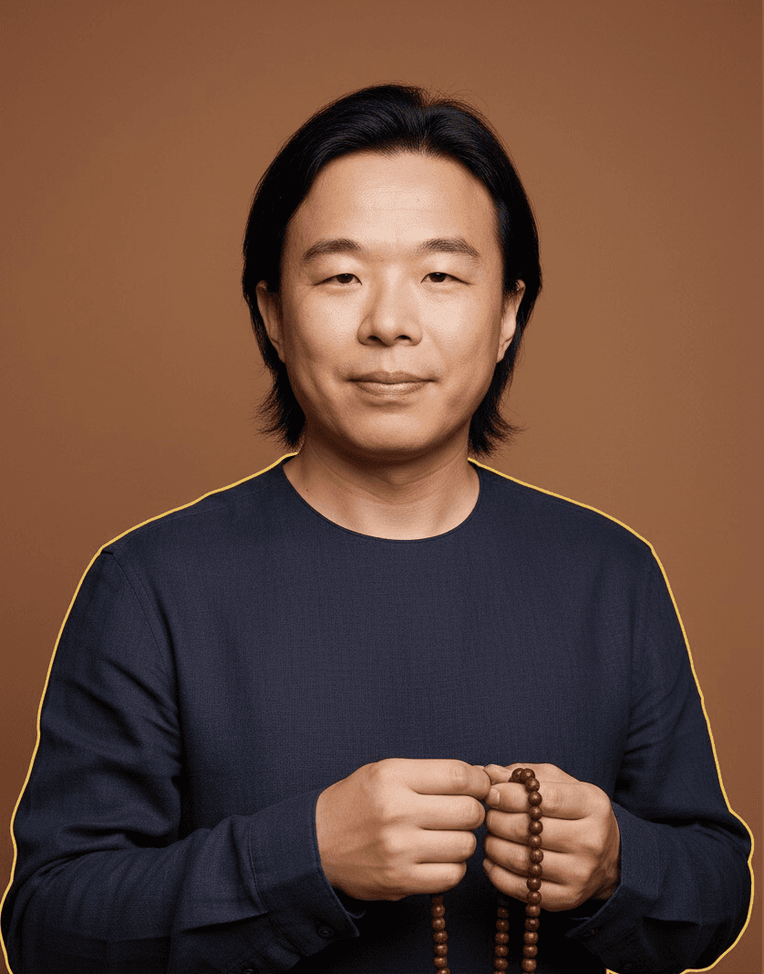 Smiling female therapist with short gray hair, wearing a brown top and a purple shawl, surrounded by a cozy background.